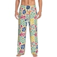 thumbnail image 1 of Vsdgher Cartoon Flowers Print Mens Pajama Pants Sleep & Lounge Pants, PJ Bottoms With elastic waistb and Pockets, 1 of 5