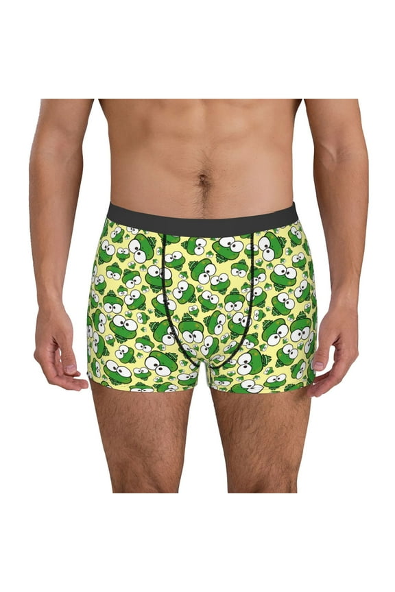 Cartoon Frogs Pattern Men's Boxer Brief Underwear,Soft Funny Underwear for Men-X-Large