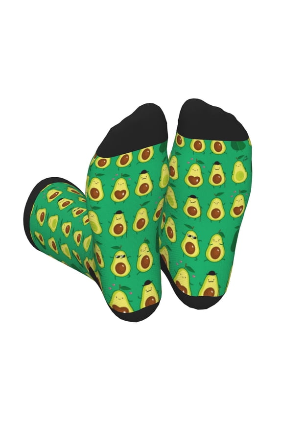 Cartoon Fruit 1 Unisex Crew Socks Lightweight Breathable Ventilation Ankle Socks, Mid-calf socks for Daily