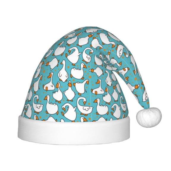 Vsdgher Cartoon Funny Goose Christmas Hat, Santa Hat for Kids Xmas Holiday Hat Red Classic Christmas New Year Festive Party Supplies
