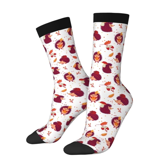 Vsdgher Cartoon Hedgehogs Crew Socks for Men & Women, Breathable Casual Athletic Ankle Socks