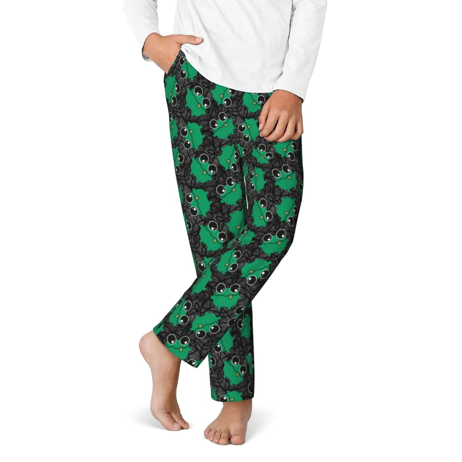 Vsdgher Cartoon Kawaii Frogs Print Kids Pajama Pants,Long Sleep Plaid ...