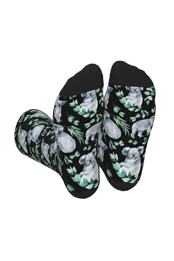 Cartoon Koala Bear Unisex Crew Socks Lightweight Breathable Ventilation Ankle Socks, Mid-calf socks for Daily