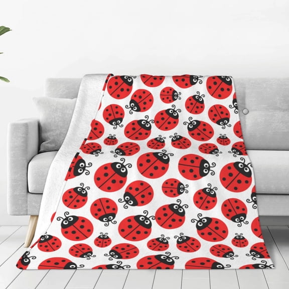 Vsdgher Cartoon Ladybug Ultra-Soft Micro flannel Blanket Throw Blankets for Couch Sofa, Bed (4 sizes)-60"x50"