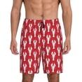 thumbnail image 1 of Vsdgher Cartoon Lobster Print Men's Pajama Shorts Lounge Bottoms Sleep Shorts Elastic Waist Lightweight PJ Shorts with Pockets-Medium, 1 of 6