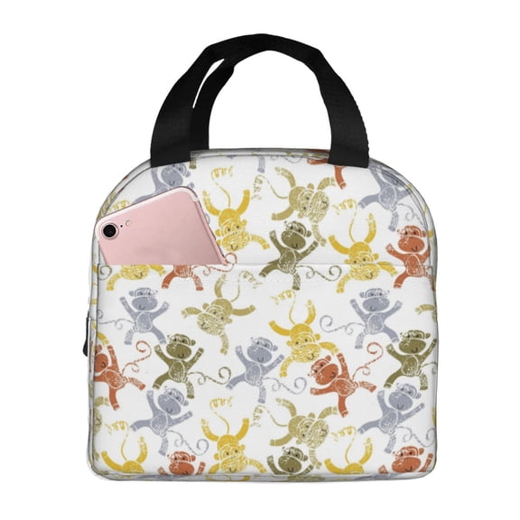 Vsdgher Cartoon Monkey Lunch Bag, Lunch Box for Women Adult Men, Lunch Tote Insulated Cooler Lunch Container for Work/Office/Picnic/Travel