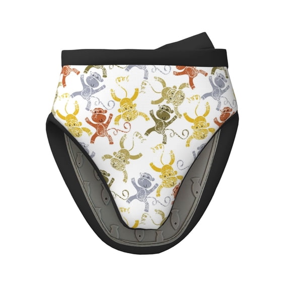 Vsdgher Cartoon Monkey Non-Slip Mini Oven Mitt Set, Short Oven Mitts for Baking Grilling Barbecue Microwave, 5.9"x5.9"in