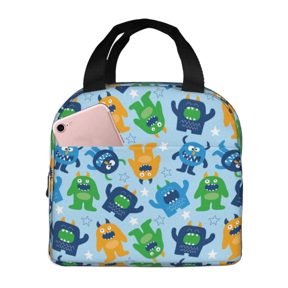 Vsdgher Cartoon Monster Lunch Bag, Lunch Box for Women Adult Men, Lunch Tote Insulated Cooler Lunch Container for Work/Office/Picnic/Travel