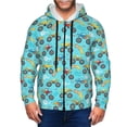 thumbnail image 1 of Vsdgher Cartoon Monster Truck Mens Hoodies Zip Hoodie, Hoodies for Men, Zip-up Hooded Sweatshirt-, 1 of 5