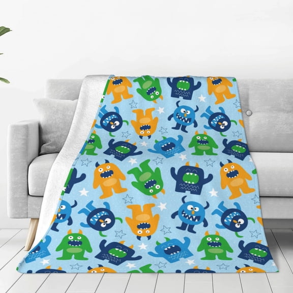 Vsdgher Cartoon Monster Ultra-Soft Micro flannel Blanket Throw Blankets for Couch Sofa, Bed (4 sizes)-40"x30"