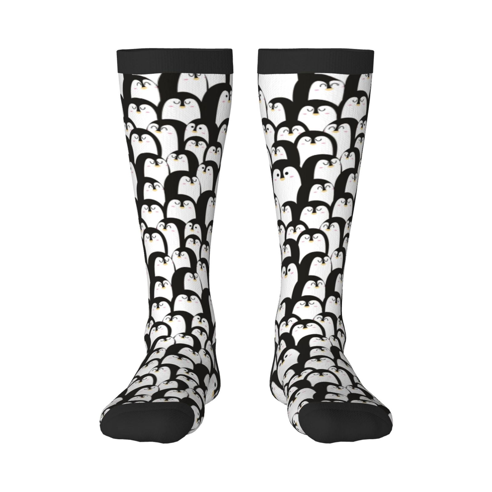 Vsdgher Cartoon Penguin Print Thigh High Socks Extra Long Stretchy Sock ...