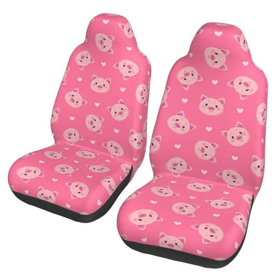 Vsdgher Cartoon Pigs and Hearts Automotive Seat Covers for Cars Trucks and SUVs – Car Seat Covers for Truck Seat Protectors Set of 2