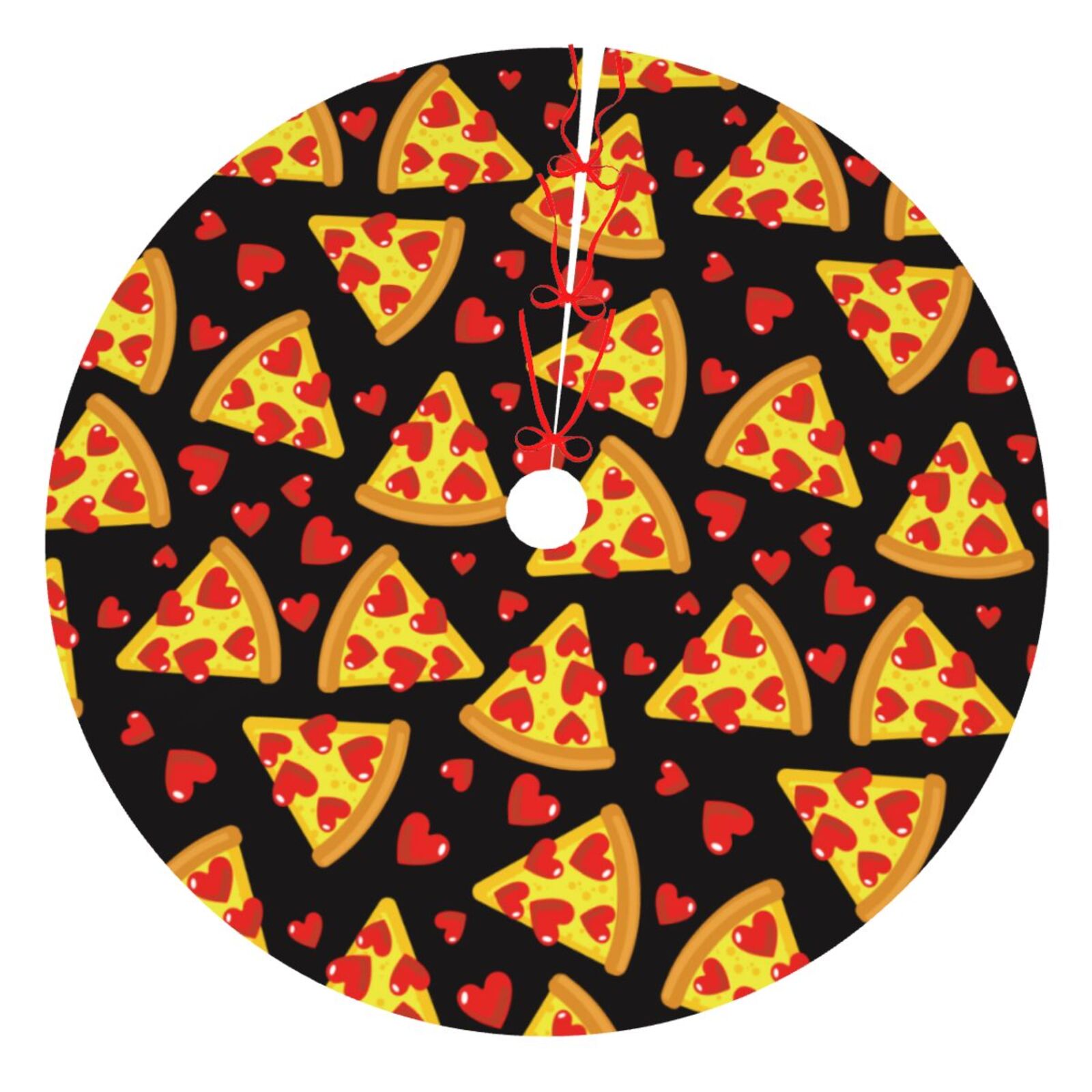 Vsdgher Cartoon Pizza Christmas Tree Skirt Snowman Xmas Tree Skirt with