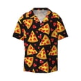 thumbnail image 1 of Vsdgher Cartoon Pizza Print Men's Wrinkle Free Untucked Cuban Shirt Business Casual Button Down Shirts Short Sleeve Shirt, 1 of 7