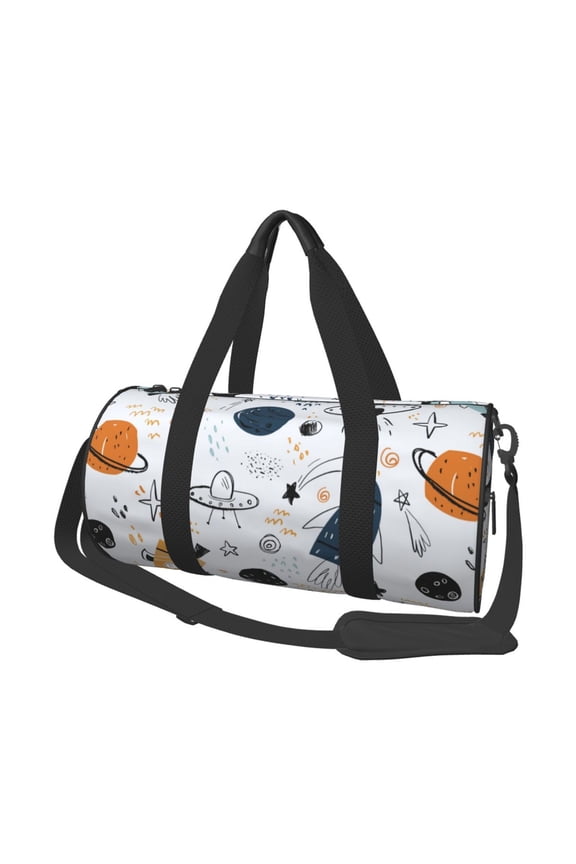 Cartoon Planets 45L Foldable Duffel Bag, Sports Gym Bag,Overnight Bag, Portable Weekender Bag for Airplanes