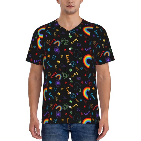Vsdgher Cartoon Pride Lgbt Mens T-Shirts Baseball Vintage Fashionable Lightweight Casual Crew Neck Slim Fit with Long Sleeves-XX-Large