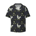 thumbnail image 1 of Vsdgher Cartoon Rooster Print Men's Wrinkle Free Untucked Cuban Shirt Business Casual Button Down Shirts Short Sleeve Shirt, 1 of 7