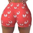 thumbnail image 1 of Vsdgher Cartoon Rooster print Workout Shorts for Women Seamless Soft Smooth Gym Yoga Scrunch Active Exercise Fitness Shorts, 1 of 8