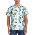 thumbnail image 1 of Vsdgher Cartoon Sea Creatures Print Men's Dry Fit Mesh Athletic Shirts Moisture Wicking Tennis T-Shirt Tops, 1 of 9
