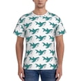thumbnail image 1 of Vsdgher Cartoon Shark Print Men's Dry Fit Mesh Athletic Shirts Moisture Wicking Tennis T-Shirt Tops, 1 of 9