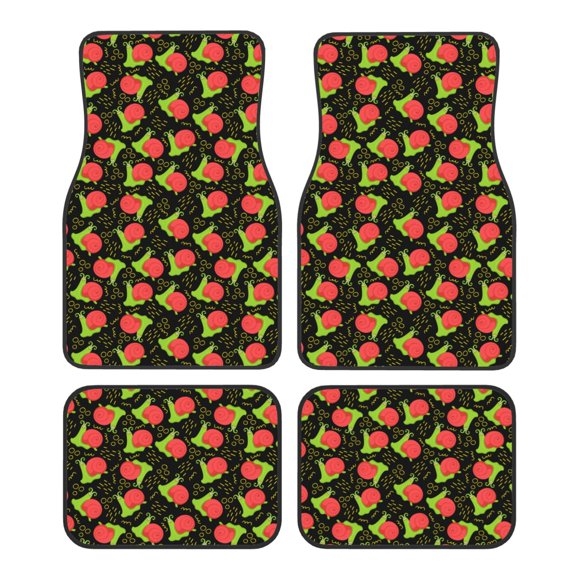 Vsdgher Cartoon Snail Car Foot Mat Set of 4 Pieces Universal Floor Liner Car Accessories Fits Most Cars, Trucks, Vans, sedans, SUV