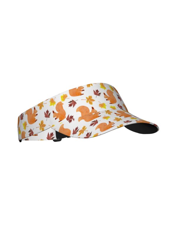 Cartoon Squirrel Print Adult Sunscreen Visor Cap,1 Piece of Sport Sun Visor Hats Adjustable Sun Hat for Outdoor Activities Fits for Women and Men (One Size)