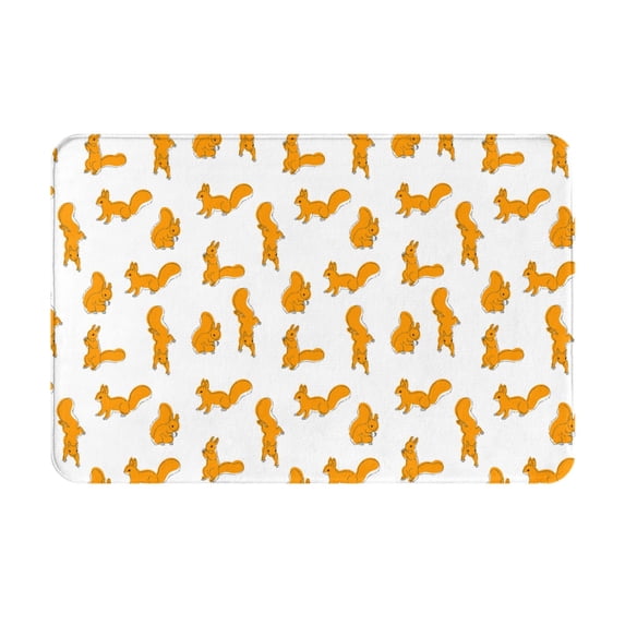 Vsdgher Cartoon Squirrel print Flannel Anti-Slip Floor Mat Comfort Mat Floor Carpet for Decor, Non-Slip, Home, Office, Laundry, Durable