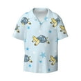 thumbnail image 1 of Vsdgher Cartoon Turtle Print Men's Wrinkle Free Untucked Cuban Shirt Business Casual Button Down Shirts Short Sleeve Shirt, 1 of 7
