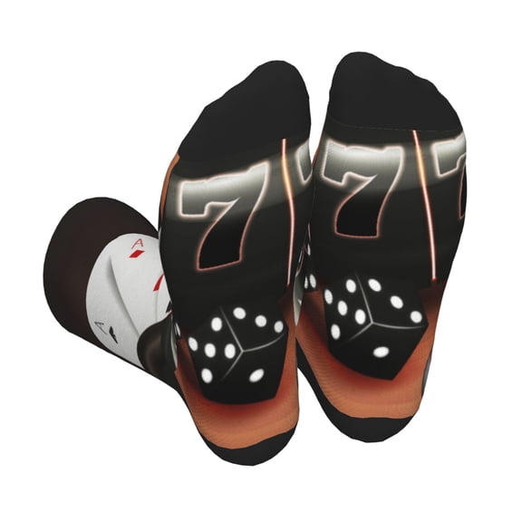 Vsdgher Casino And Sports Unisex Crew Socks Lightweight Breathable Ventilation Ankle Socks, Mid-calf socks for Daily