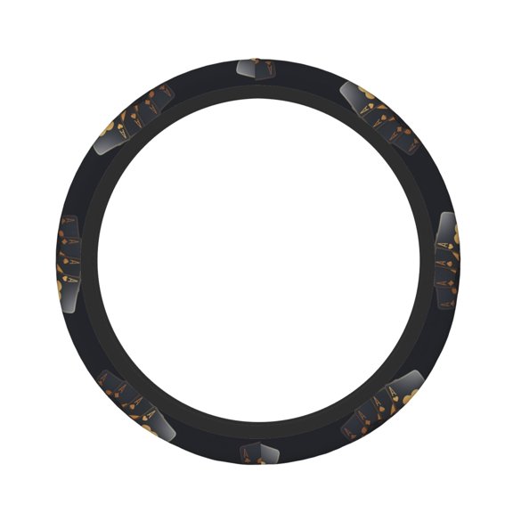 Vsdgher Casino Cards Poker Pattern Elastic Car Steering Wheel Cover,Car Wheel Cover Protector Car Accessory for Steering Wheel with a Diameter of 14.5"-15"