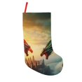 thumbnail image 1 of Vsdgher Castle Red Green Sky Dragon Christmas Stockings 18 inch Large Kids Stocking Bags Hanging Socks for Christmas Decor Decorations, 1 of 7