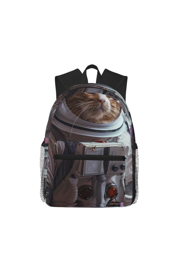 Cat Astronaut In Space Unisex Large Capacity Bookbag, Schoolbag, Casual Daypack for High School, College, Teens, Travel, Work