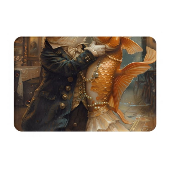 Vsdgher Cat Fish Dance Vintage Flannel Anti-Slip Floor Mat Comfort Mat Outdoor Rug, Indoor Outdoor Rugs for Home, Office, Laundry 16''x24''in