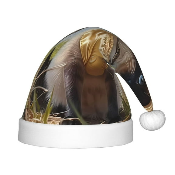 Vsdgher Cat In Sun Hat Christmas Hat, Santa Hat for Kids Xmas Holiday Hat Red Classic Christmas New Year Festive Party Supplies