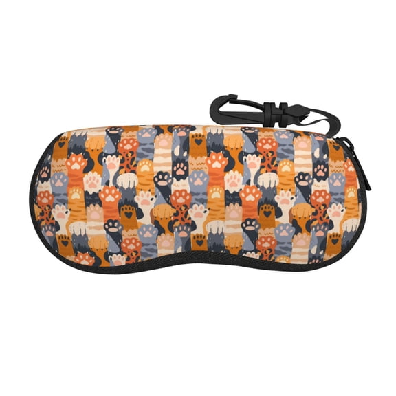Vsdgher Cat Paws Sunglasses Soft Case Neoprene Zipper Eyeglass Case, Zipper Portable Spectacle Cases for Men Women