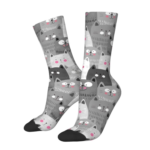 Vsdgher Cats Group Crew Socks for Men & Women, Breathable Casual Athletic Ankle Socks