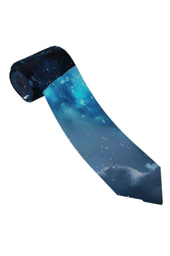 Celestial Ram Night Sky Print Ties for Men 4.7" Formal Necktie Wedding Accessory Men's Business Ties for Wedding Bussiness Work