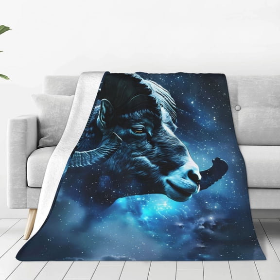 Vsdgher Celestial Ram Night Sky Ultra-Soft Micro flannel Blanket Throw Blankets for Couch Sofa, Bed (4 sizes)-40"x30"