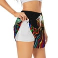 thumbnail image 1 of Vsdgher Chameleon Panther On Colored Pencils Athletic Shorts for Women, Women's Running Double Layer Shorts, High Waisted Yoga Shorts, Workout Athletic Shorts-XX-Large, 1 of 7