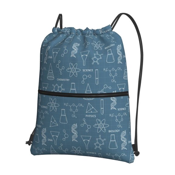 Vsdgher Chemical Formulas And Objects Drawstring Backpack Water Resistant String Bag Sports Sackpack Gym Sack for Men Women
