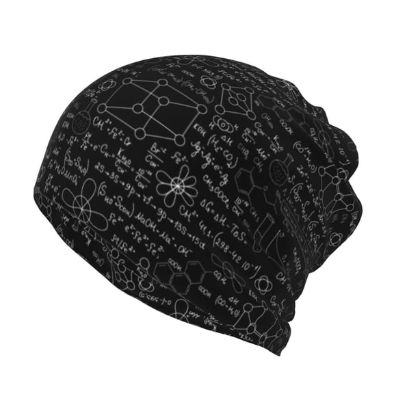 Vsdgher Chemistry Formulas 3 Slouchy Beanie Hat for Men/Women, Skull Cap Chemo Cap Night Sleeping Cap