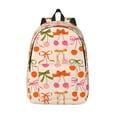 thumbnail image 1 of Vsdgher Cherries And Bows Print Canvas Backpack Travel Rucksack Unisex Knapsack 15.7/17.7Inch Laptop Backpack for Work,College -Medium, 1 of 5