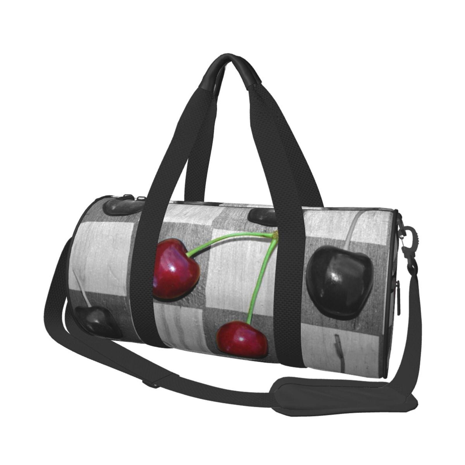 Vsdgher Cherries laid 45L Foldable Duffel Bag, Sports Gym Bag,Overnight Bag, Portable Weekender Bag for Airplanes