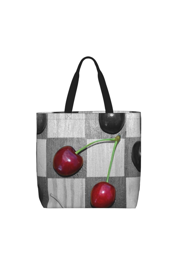 Cherries laid print Tote Bag for Women Shoulder Bag with Zipper Large Shoulder Bag Handle Handbag Portable Washable for Travel, Work