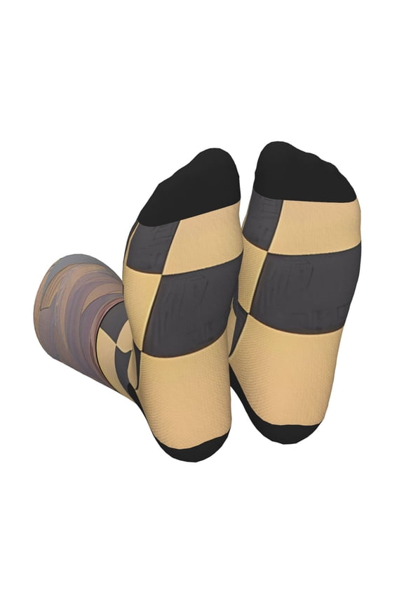 Chess Board With Pawns Unisex Crew Socks Lightweight Breathable Ventilation Ankle Socks, Mid-calf socks for Daily
