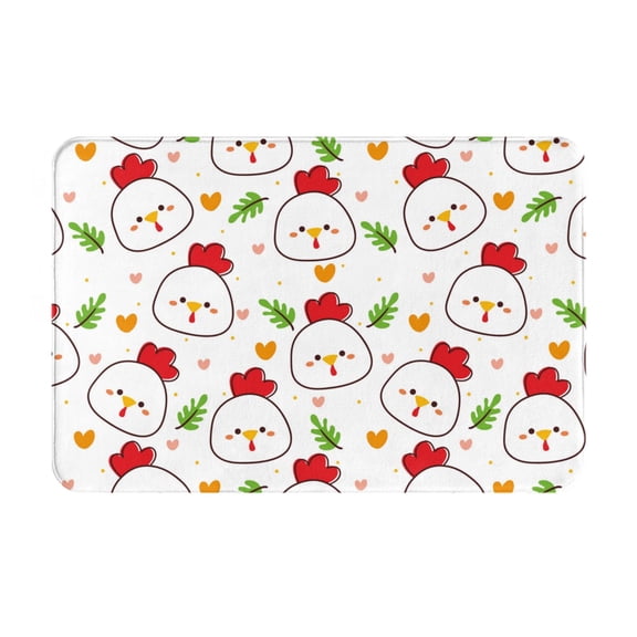 Vsdgher Chicken And Plant Flannel Anti-Slip Floor Mat Comfort Mat Outdoor Rug, Indoor Outdoor Rugs for Home, Office, Laundry 16''x24''in
