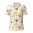 thumbnail image 1 of Vsdgher Chicken Family Print Men's Short Sleeve Stretch Polo Shirt, Moisture-Wicking Performance Polo Shirt, 1 of 8