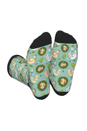 Chicken Laying Eggs Unisex Crew Socks Lightweight Breathable Ventilation Ankle Socks, Mid-calf socks for Daily
