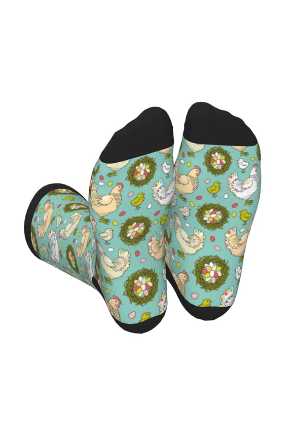 Chicken Laying Eggs Unisex Crew Socks Lightweight Breathable Ventilation Ankle Socks, Mid-calf socks for Daily