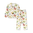 thumbnail image 1 of Vsdgher Chickens A Pajamas Set Long Sleeve Sleepwear Womens Button Down Nightwear Pj Sets-Large, 1 of 7